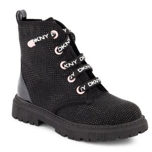 DKNY Girls Ava Speed Moto Sparkle Boots Size 4 NWOT